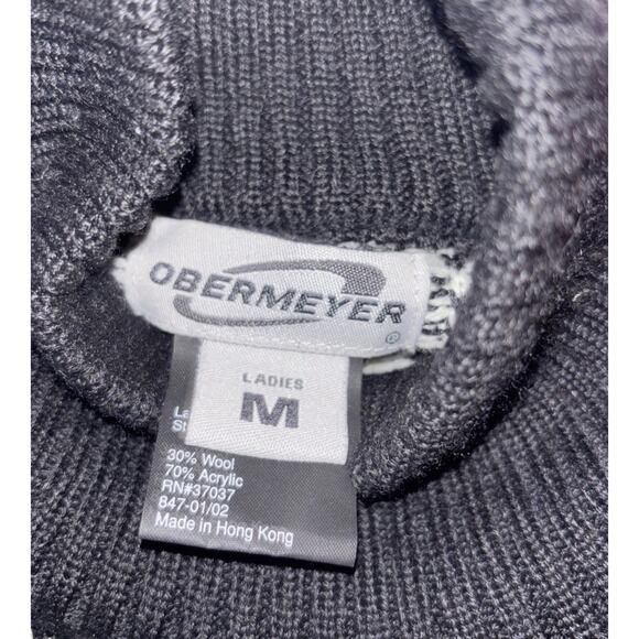 Obermeyer Women’s Wool Blend Sweater Size Medium Vintage Black And White - Picture 2 of 3